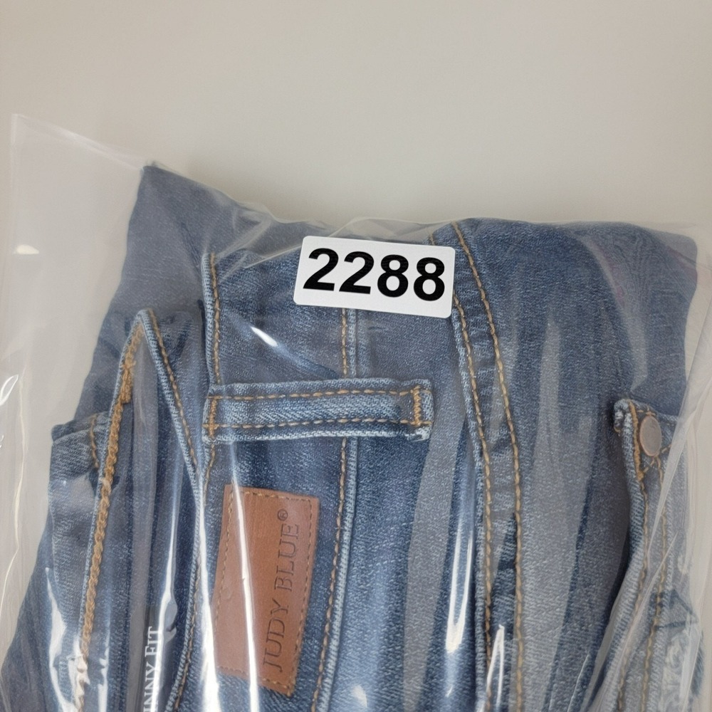 Judy‎ Blue Jeans Skinny Fit Womens 15/32 Blue Cotton Mid Rise Distressed Plaid - Picture 13 of 13